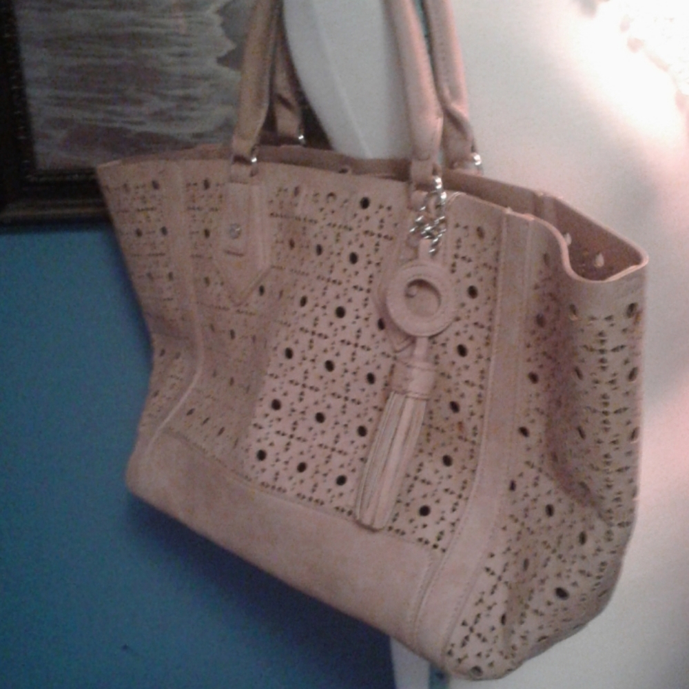 Peachy- beige laser cut tote
